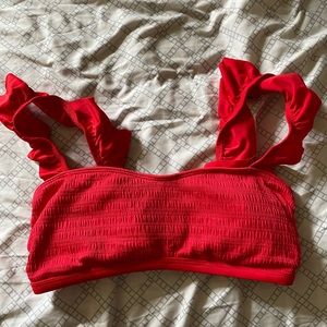 NOBO red ruffle medium bikini top